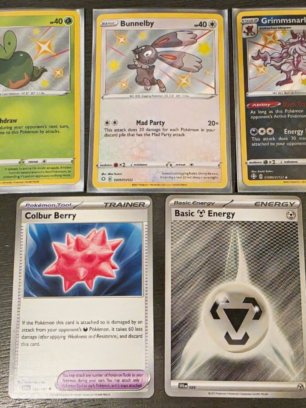 Nintendo Pokemon TCG 5-Card Lot Shiny Holo English Applin SV012/SV122